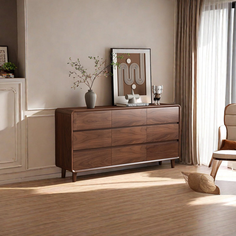 Modern Simple Rubber Wood Entrance Cabinet