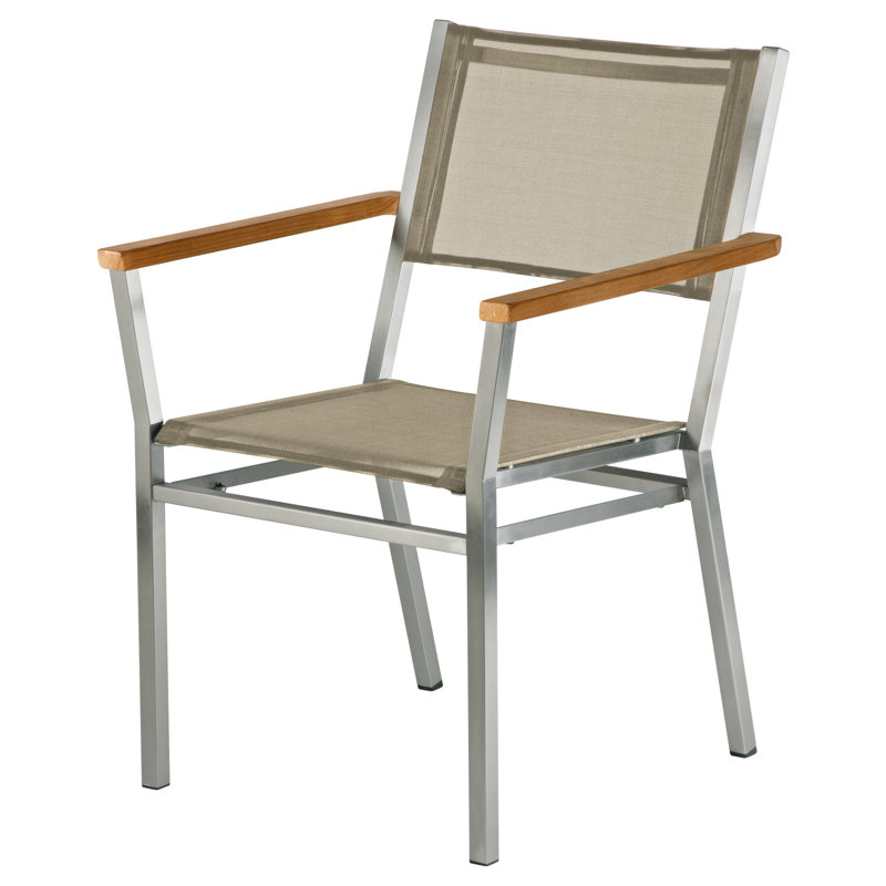 Equinox Dining Armchair, Titanium/Silver/Brown