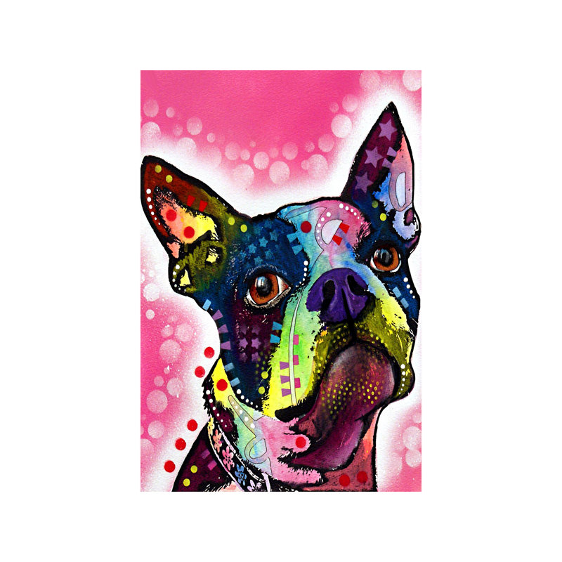 Boston Terrier by Dean Russo - Print on Canvas, No Frame, 66.04 cm H x 45.72 cm W x 1.91 cm D