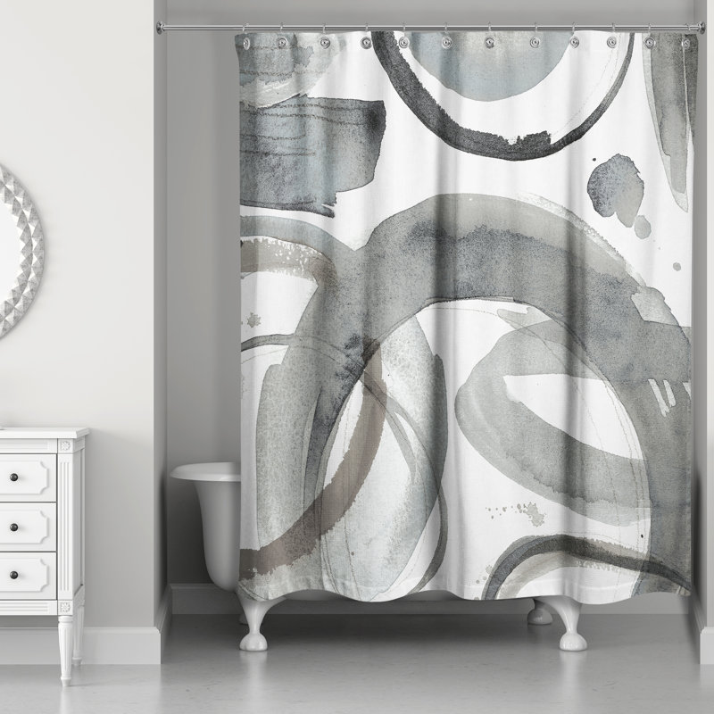 Rideau de douche simple Krol, Abstrait gris