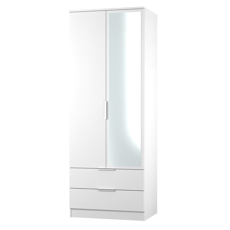 Biniam Manufactured Wood Wardrobe, White Matt