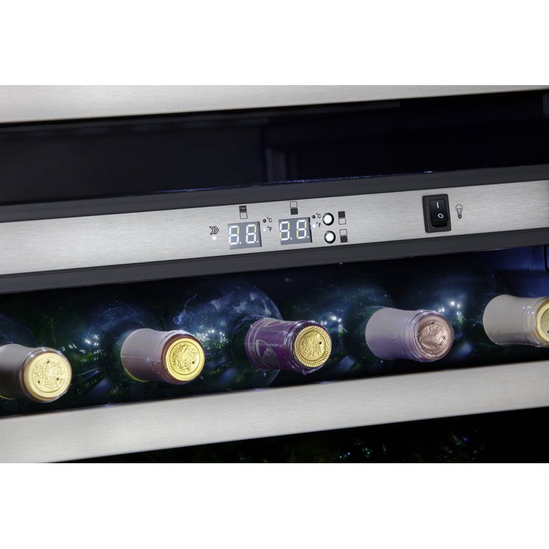 Stainless Steel Dual-Zone 38-Bottle Wine Cooler