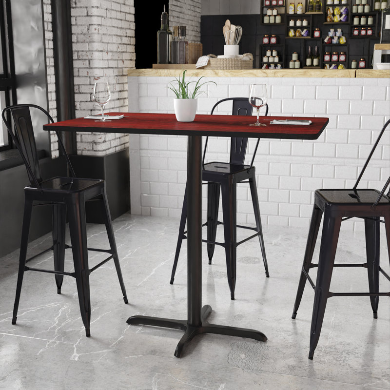 Plateau de table en stratifié Jaramillo, L 48 po x L 30 po, Acajou, Hauteur de la barre (hauteur de 43,13 po)