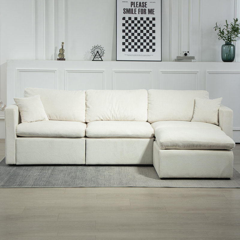 L-shape Couches Sofas, White