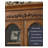Rubber Wood Carved Glass Door Bookcase with Drawers