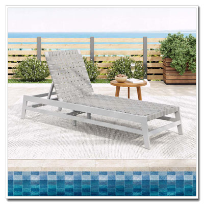 Chaise longue d'extérieur en corde, structure en bois d'acacia avec dossier réglable
