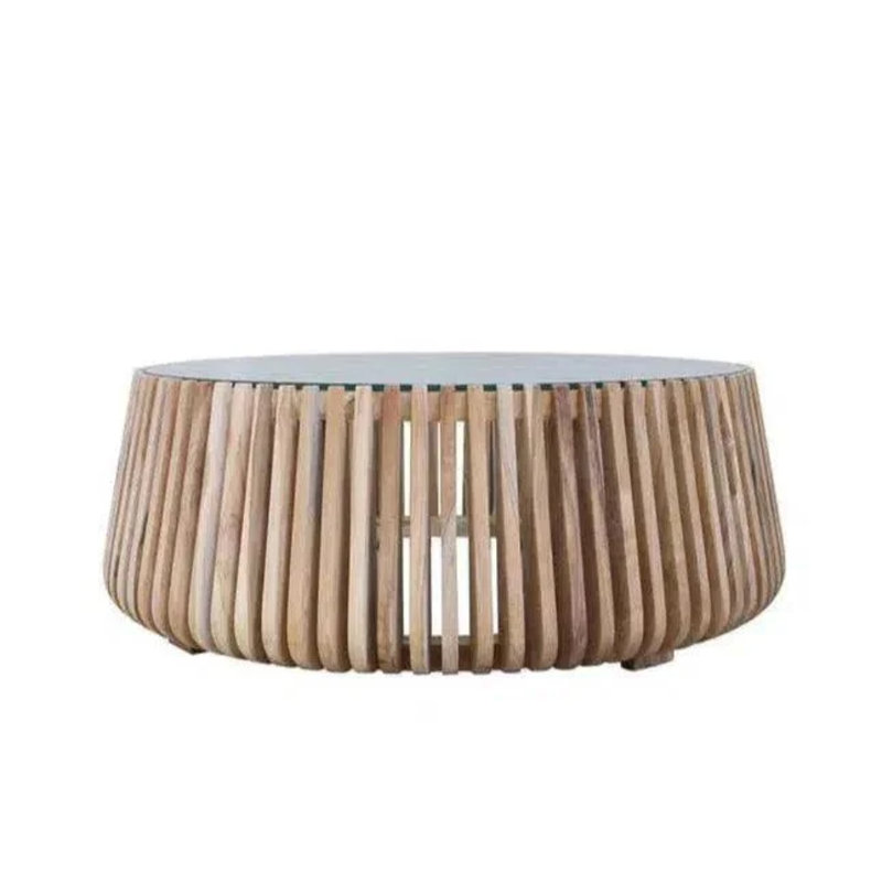 Alder Teak Patio Round Shawna, H 13 po x L 35 po x l 35 po