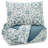 Blue/White Microfiber Reversible 3 Piece Comforter Set-73473770