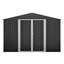10X10 Ft Outdoor Metal Storage Shed, Black, Heavy - Duty Frame, Lockable Double Doors, All Weather For Backyard, Lawn & Patio, Ample Space Tools, Waterproof And Sloping Roof With Ventilation Openings