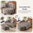 Modern Convertible 2-Seater Sofa Bed With Storage Ottoman, Reclining Backrest, And Side Pocket Armrest-956782538