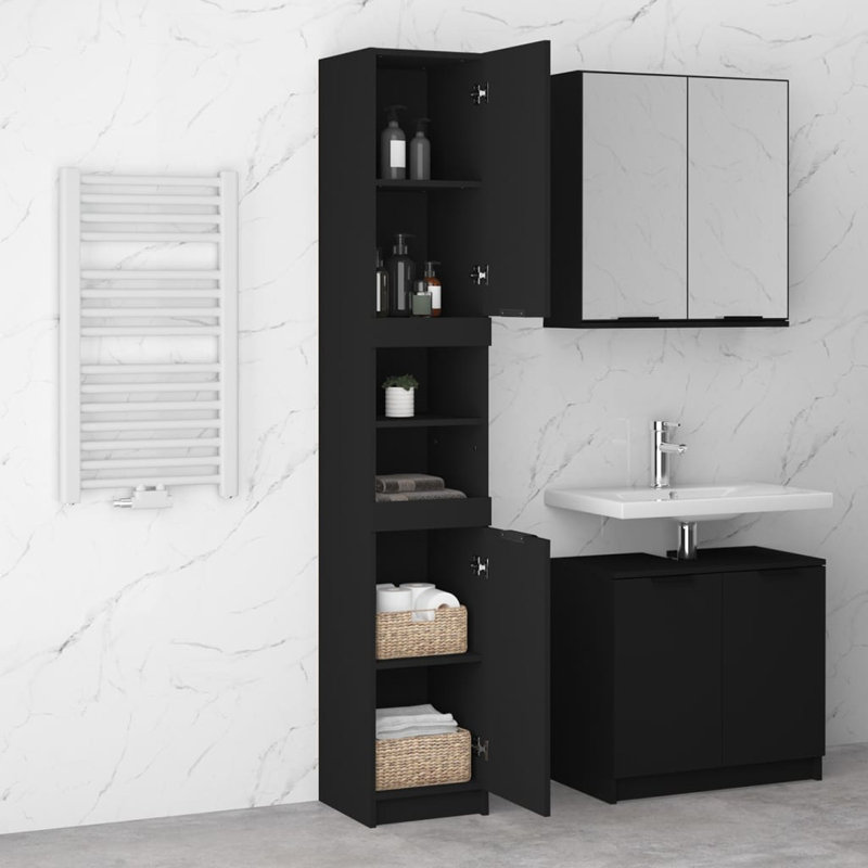 Jonnathon Bathroom Cabinet, Black