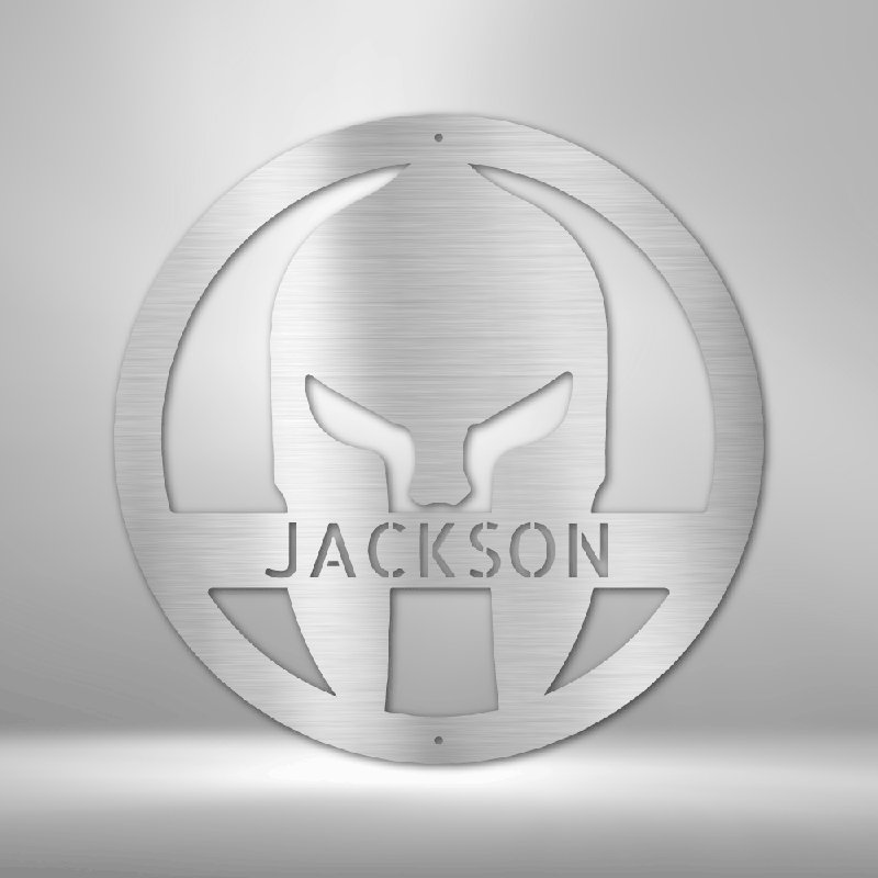 Casque de Spartan personnalisé, H 17 po x l 17,5 po x P 0,5 po, Argent argent, Oui
