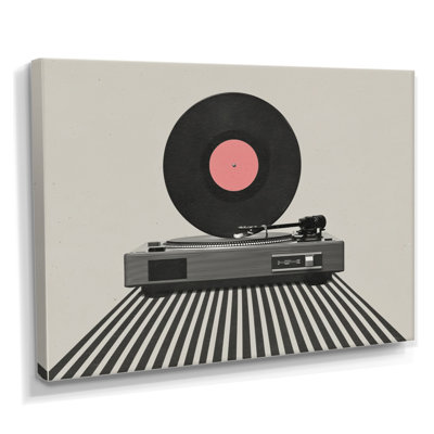 Pink And Black Vintage Vinyl - Vinyl Records Wall Art, Pink Vintage Canvas Print