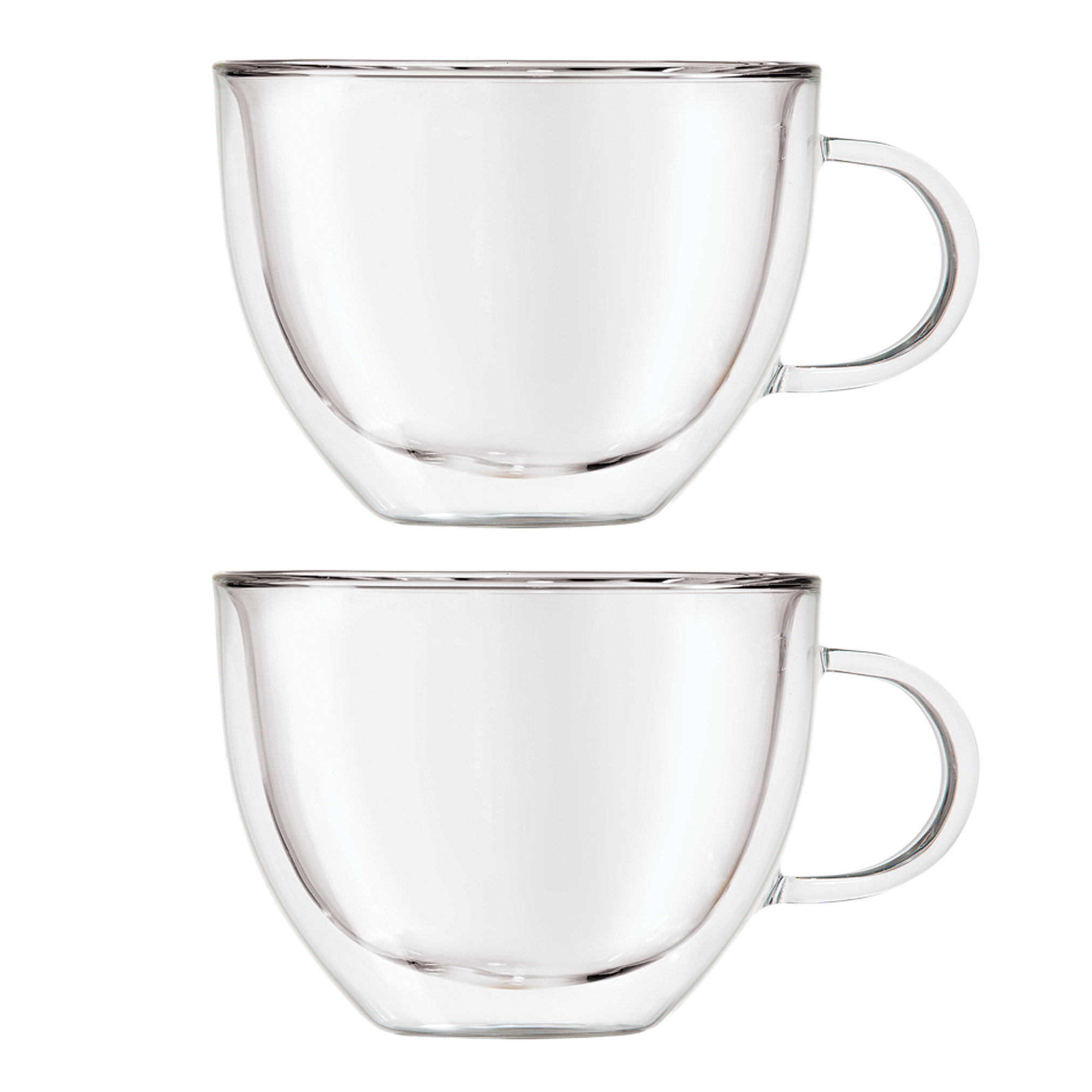 Insulated Double Wall Mug Cup Glass-Set of 4 Mugs/Cups for  Coffee,Cappuccino,latte,espresso,Tea,Thermal,Clear,475ml