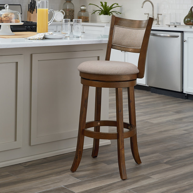 Tabouret tournant 30,5 "Saul, Brun brûlé / Beige