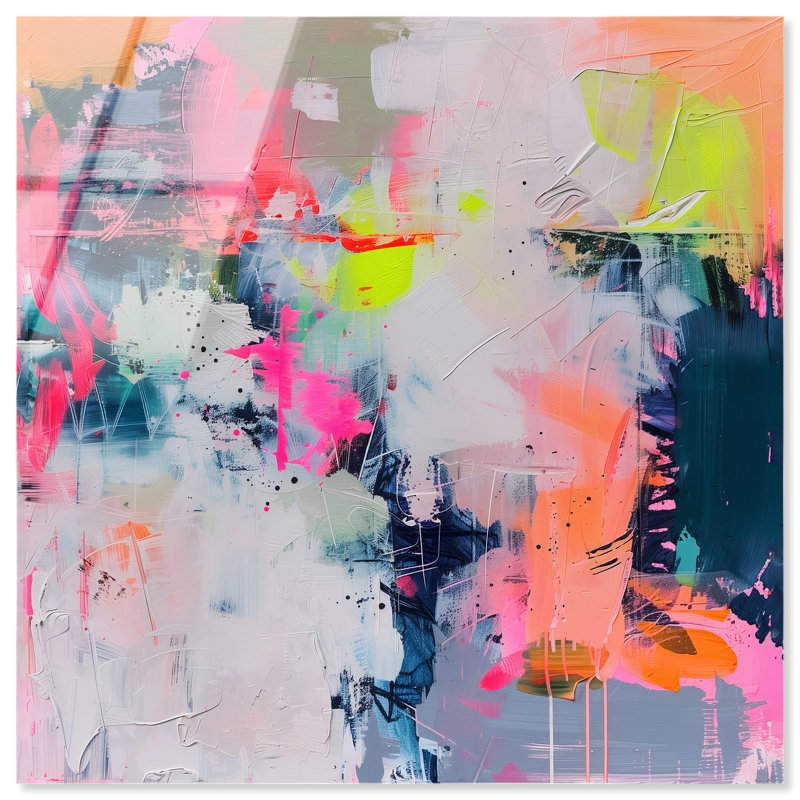 Pastel Luminance II High-Gloss Frameless Acrylic Glass Wall Art Abstract Print by Oliver Gal, Ready to Hang, 12 x 12