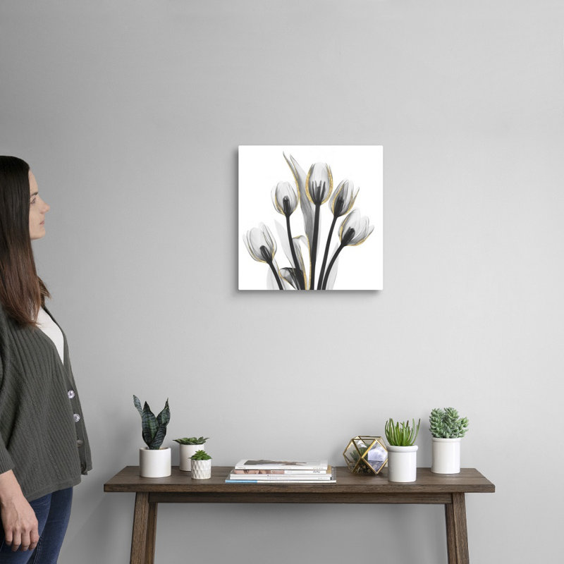 Reproduction d’art sur toile, "Gold embellies tulipes 1" par Albert Koetsier, Toile tendue, H 16 po x l 16 po x P 1,25 po
