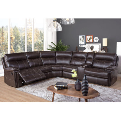 Canapé modulaire inclinable en faux cuir Boyland
