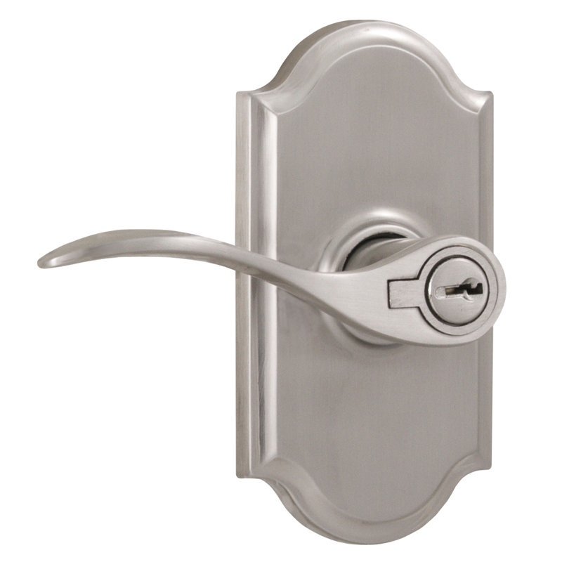 Bordeau Door Lever, Satin Nickel, Left