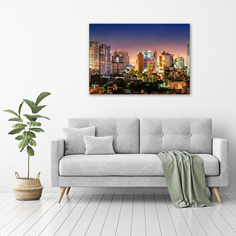 Bangkok By Night - Wrapped Canvas Print