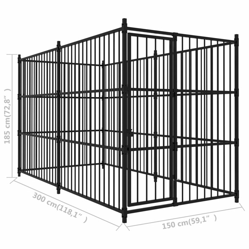 Chenil d'extérieur pour chien, 118,1 po x 59,1 po x 72,8 po