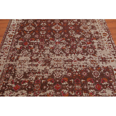 Tapis brun en coton Dimonte