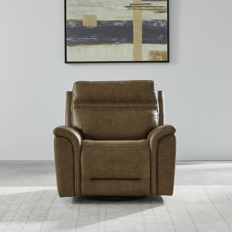 Fauteuil inclinable électrique en cuir Cabrero, Chameau