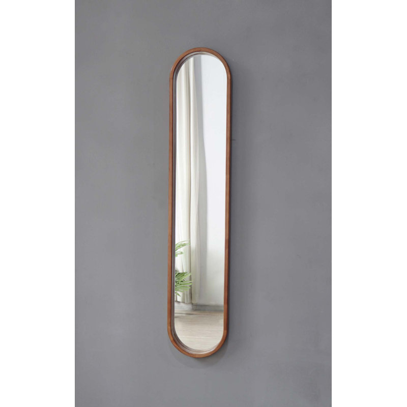 Decorative Rubber Frame Mirror With Elongated Oval Frame