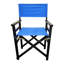 Chaise pliante en bois Chaise pliante 2 pièces / ensemble Populus + toile (couleur: bleu)