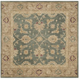 Antiquity Hand-Tufted Teal Blue / Taupe Area Rug