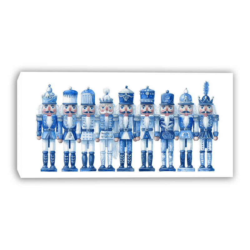 «Winter Royal Nutcrackers», art mural sur toile tendue, 27,5 po x 55 po