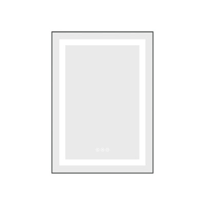 20" X 28" Led Bathroom Mirror With 3 Color Options, Stepless Dimmable, Fog, Aluminum Frame, Wall Mounted, Ideal For Lighting Mounted Bathroom, Memory Function, Colors, Surface
