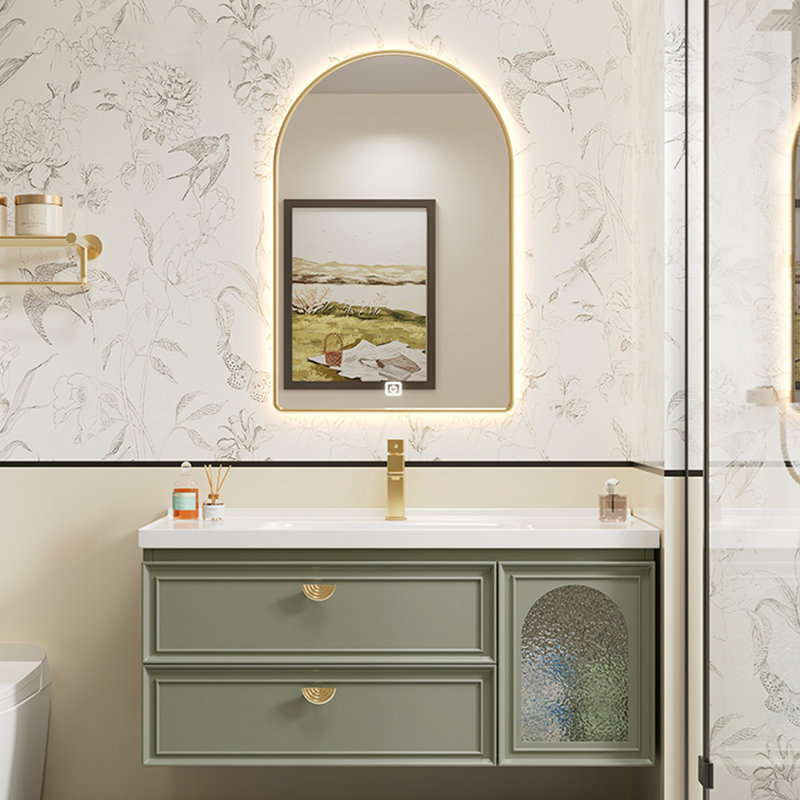 French style simple bathroom cabinet, Green
