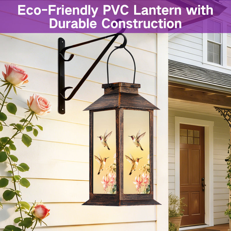 8.27"  Solar Powered Integrated LED Outdoor Lantern, White