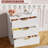 White  3-Drawer Fluted Dresser – Vertical Nightstand with Gold Handles, Space-Saving Storage for Bedroom, Living Room, Hallway, Entryway-2084747577