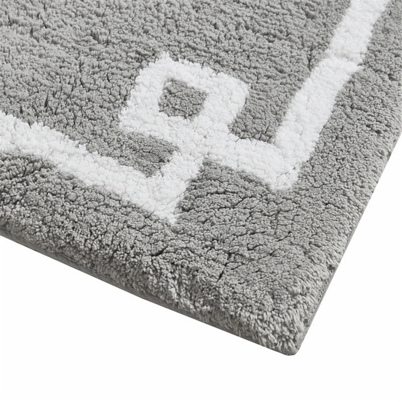 Tapis de bain en coton touffeté avec envers antidérapant pour salle de bain, Rectangulaire 2 pi x 6 pi