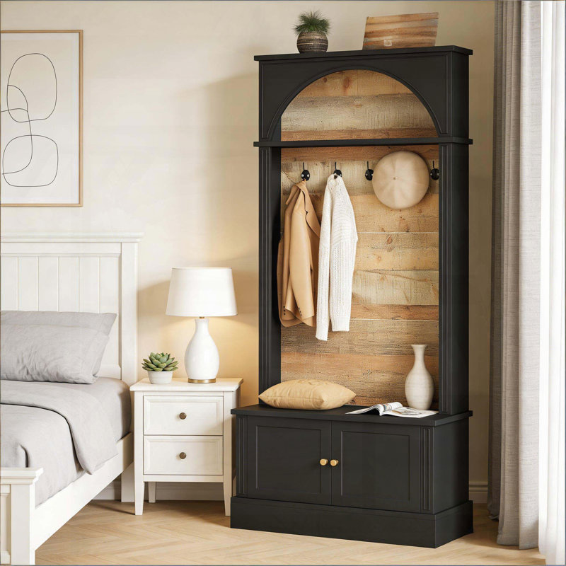 Portemanteau autoportant avec banc à chaussures et armoire