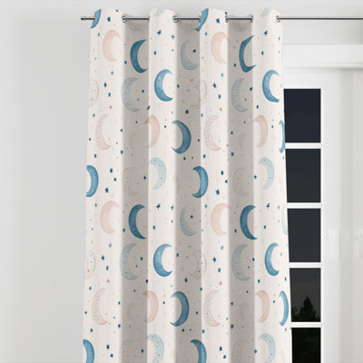 Celestial For Kids Blackout Curtains - Dreamy Moons Grommet Curtain - 1 Panel