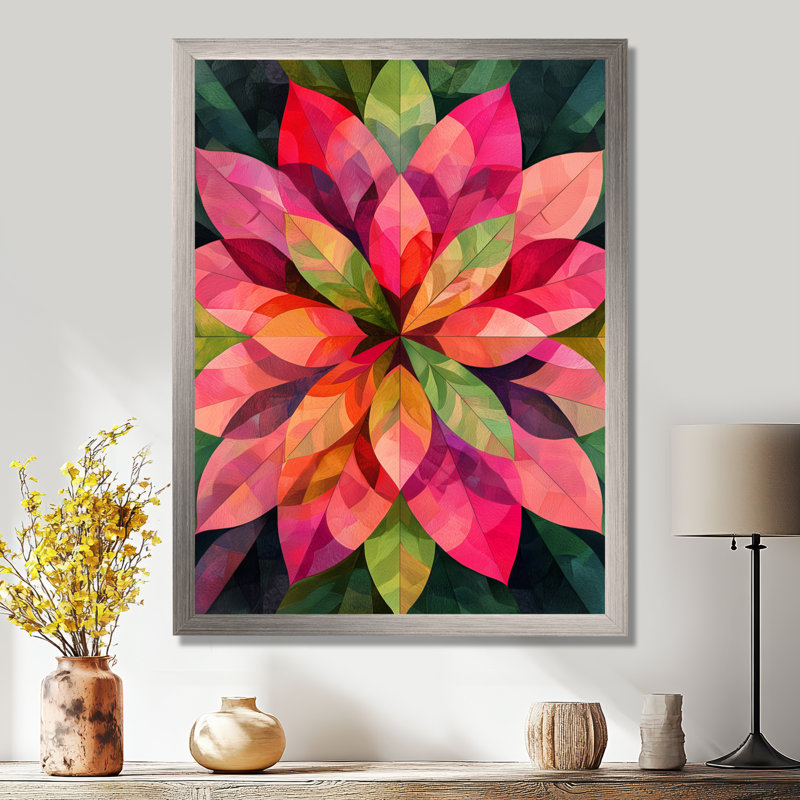 Rene - Décoration murale florale, H 44 po x l 34 po, Picture Framed, Argent argent