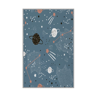 Stylish Woven Carpet (4 x 6 ft), 100% Polyester, 0.4 in Pile Height | Antibacterial, Non-Slip Underside | Machine Washable, 3D Digital Printing | Perfect for Living Room, Bedroom, and Home Decor