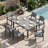 FHVIT Aluminum Outdoor Patio Dining Table for 4-6 Person, All-Weather Rectangular Outdoor Table with Umbrella Hole for Garden Backyard Poolside-130019293