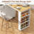 80.63" Extendable Kitchen Island With Power Outlet, 2 Storage Drawers, Open Shelves-129517313