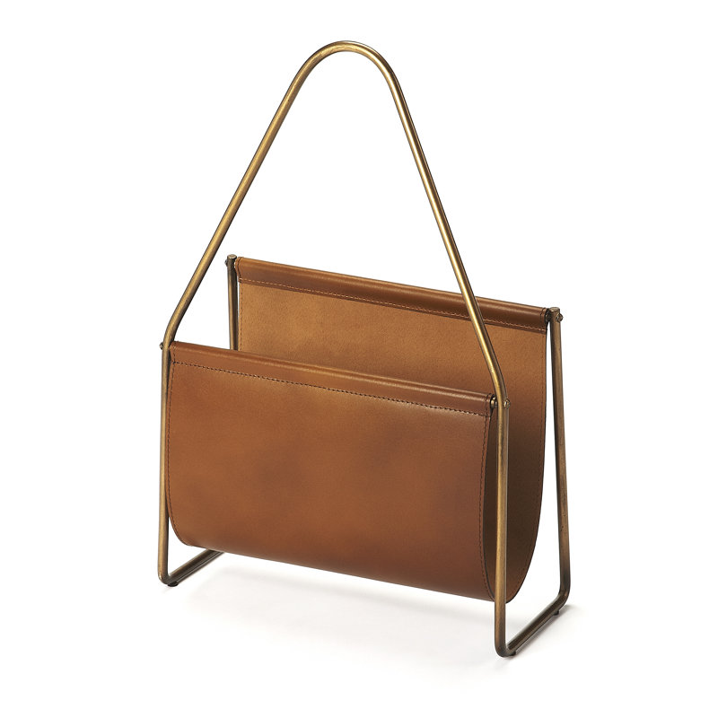 Rupert Leather Magazine Basket