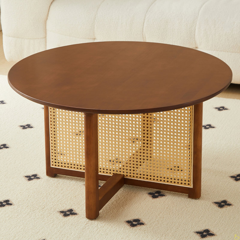 Amon Coffee Table,coffe table,living room table, 16.54" H x 33.46" L x 33.46" W, Dark Brown