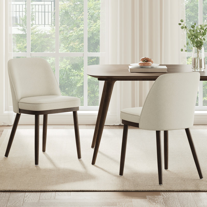 Chaise rembourrée en bois massif, Crème