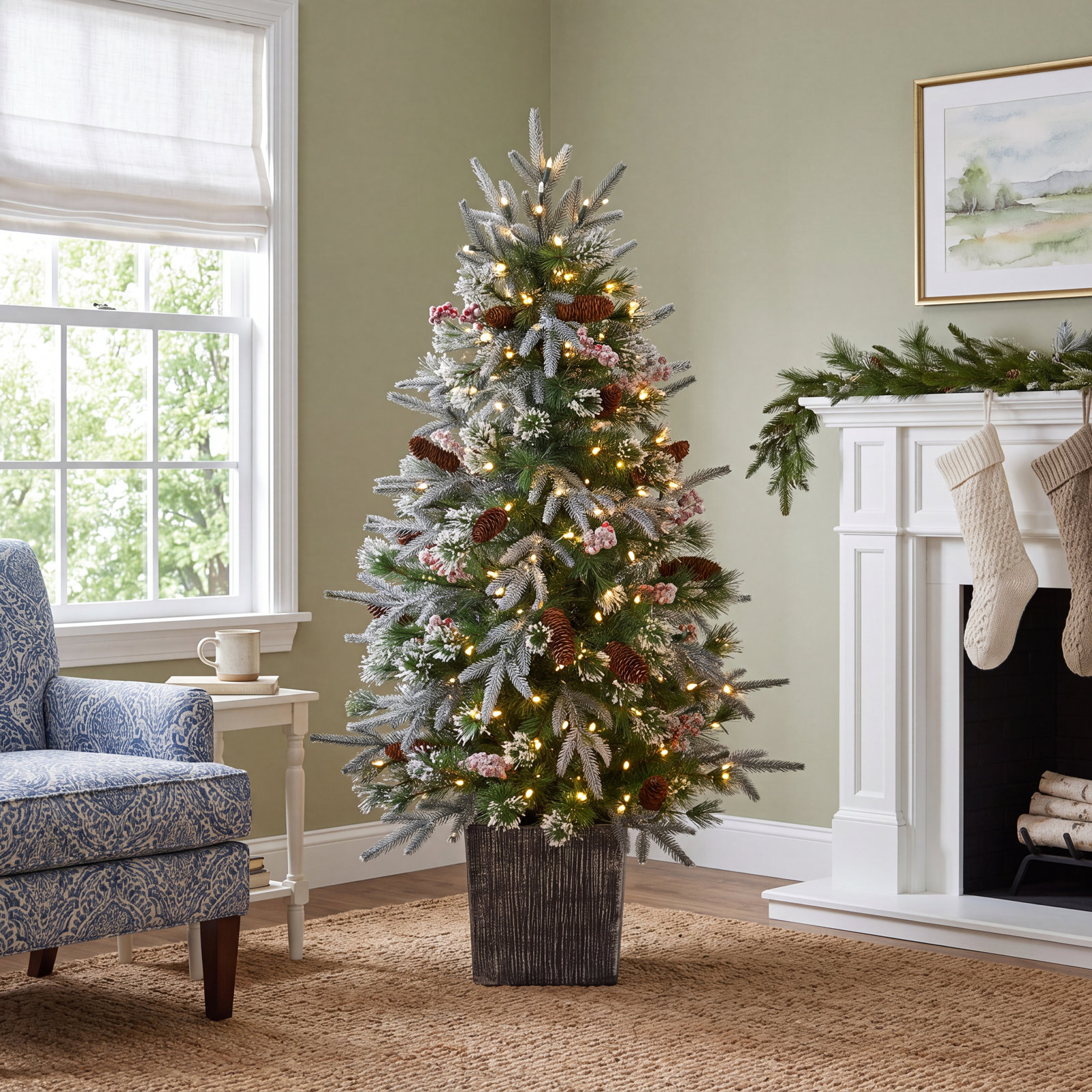 48' Lighted Artificial Christmas Tree