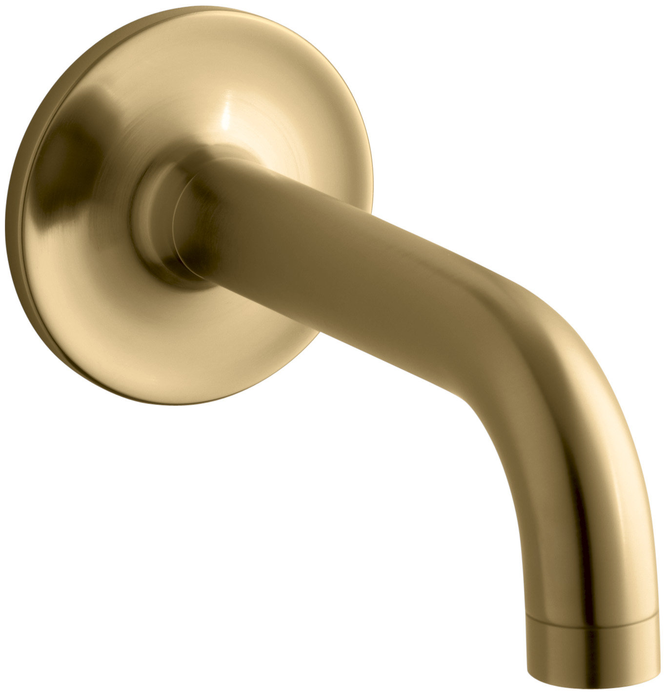 Purist Wall Mounted Tub Spout, Vibrant Moderne Brushed Gold