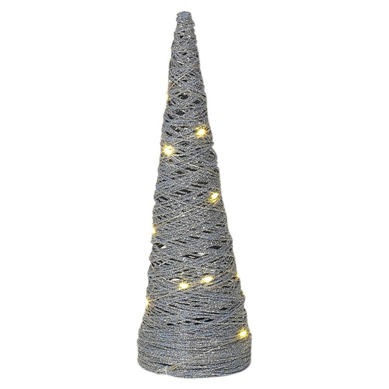 Christmas Decorative Accent, 40cm H x 12cm W x 12cm D, Silver Glitter