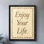 Encadré noir, message inspirant rétro - «Enjoy life», art mural, impressions de style rétro-219128224
