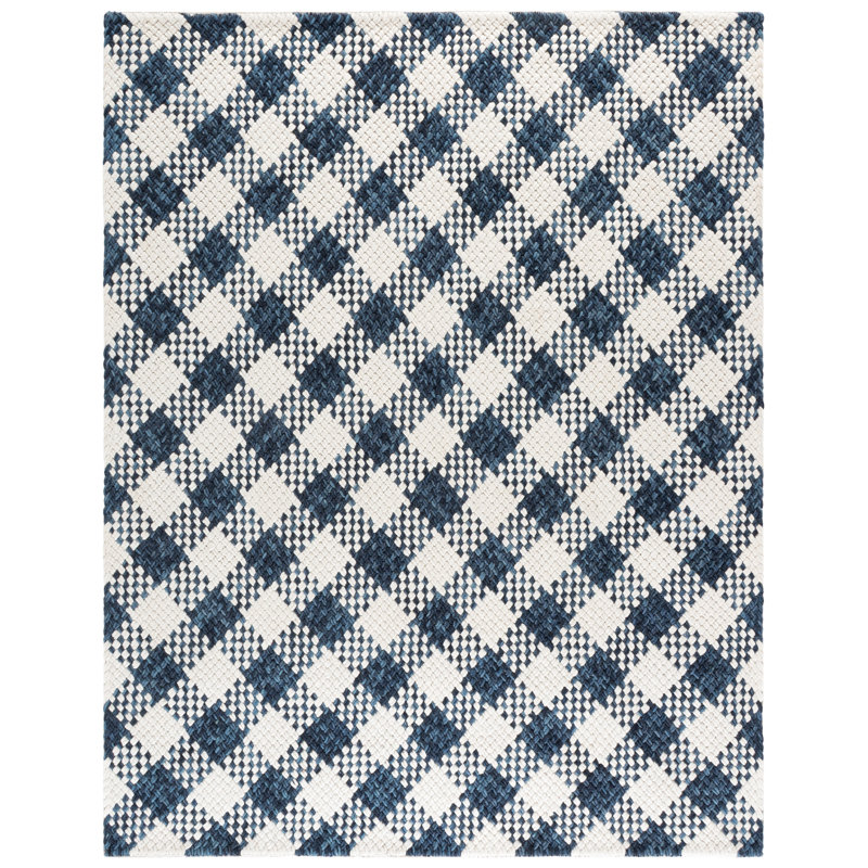Natural Fiber Couture Handwoven Wool;Cotton Plaid Indoor Rug, Rectangle 8' x 10'